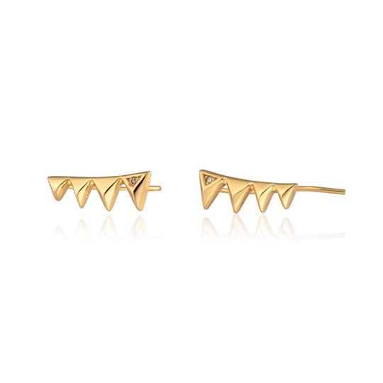 Rebel Ear Climber Earrings - Gold - SPG-247a