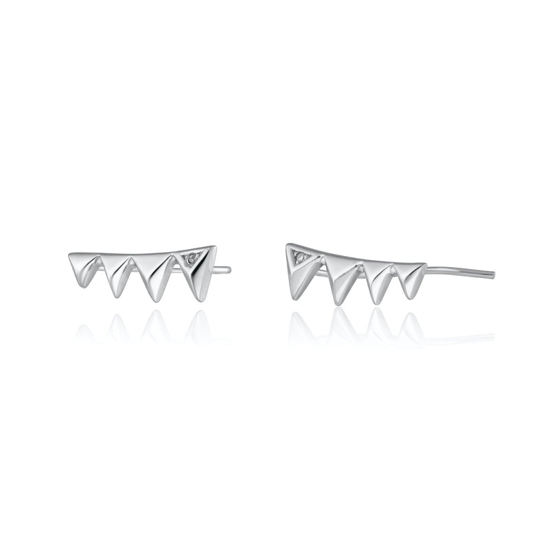 Rebel Ear Climber Earrings - Silver - SPS-247a