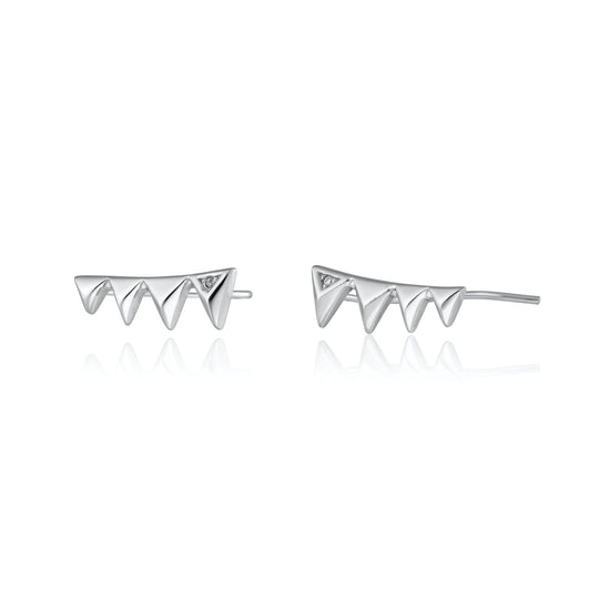 Rebel Ear Climber Earrings - Silver - SPS-247a