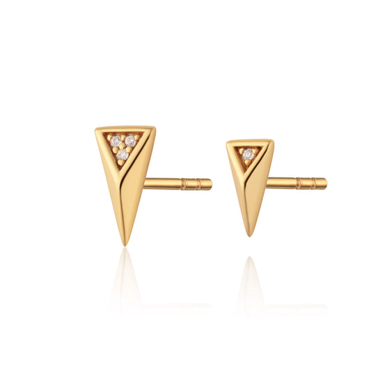 Rebel Mismatched Stud Earrings - Gold - SPG-201a