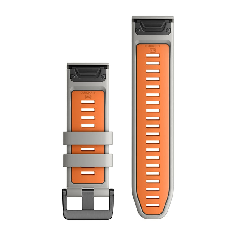 QuickFit Watch Strap, 26mm - Fog Grey/Ember Orange Silicone