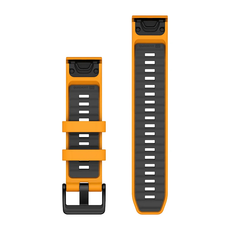 QuickFit Watch Strap, 22mm - Spark Orange/Graphite Silicone