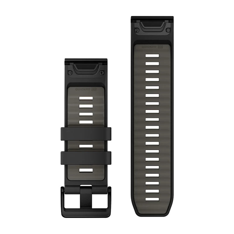 QuickFit Watch Strap, 26mm - Black/Pebble Grey Silicone
