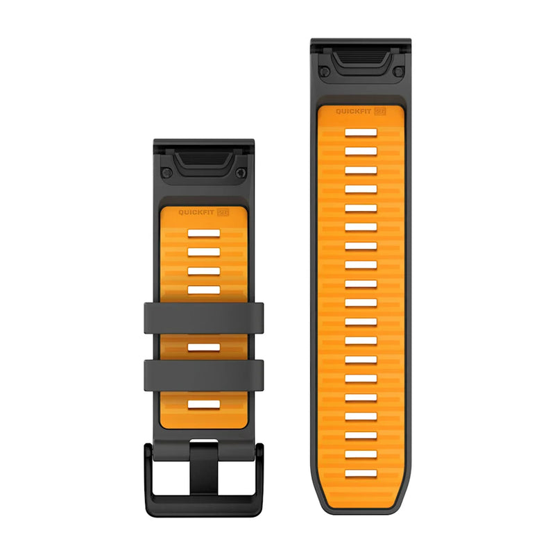 QuickFit Watch Strap, 26mm - Graphite/Spark Orange Silicone