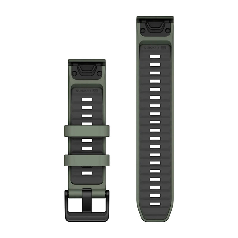 QuickFit Watch Strap, 22mm - Willow/Graphite Silicone