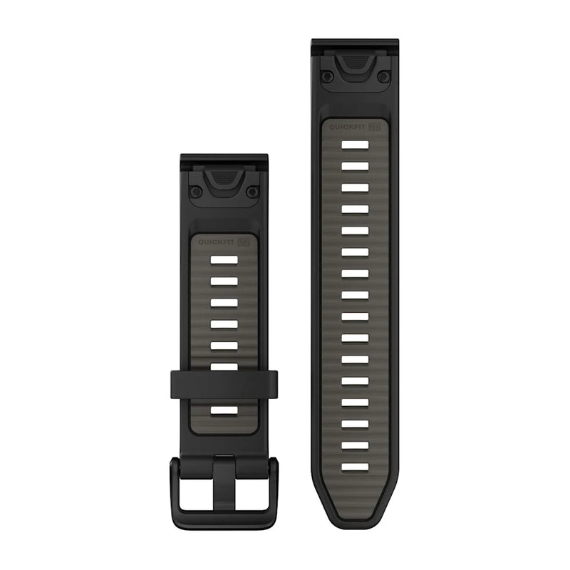 QuickFit Watch Strap, 20mm - Black/Pebble Grey Silicone