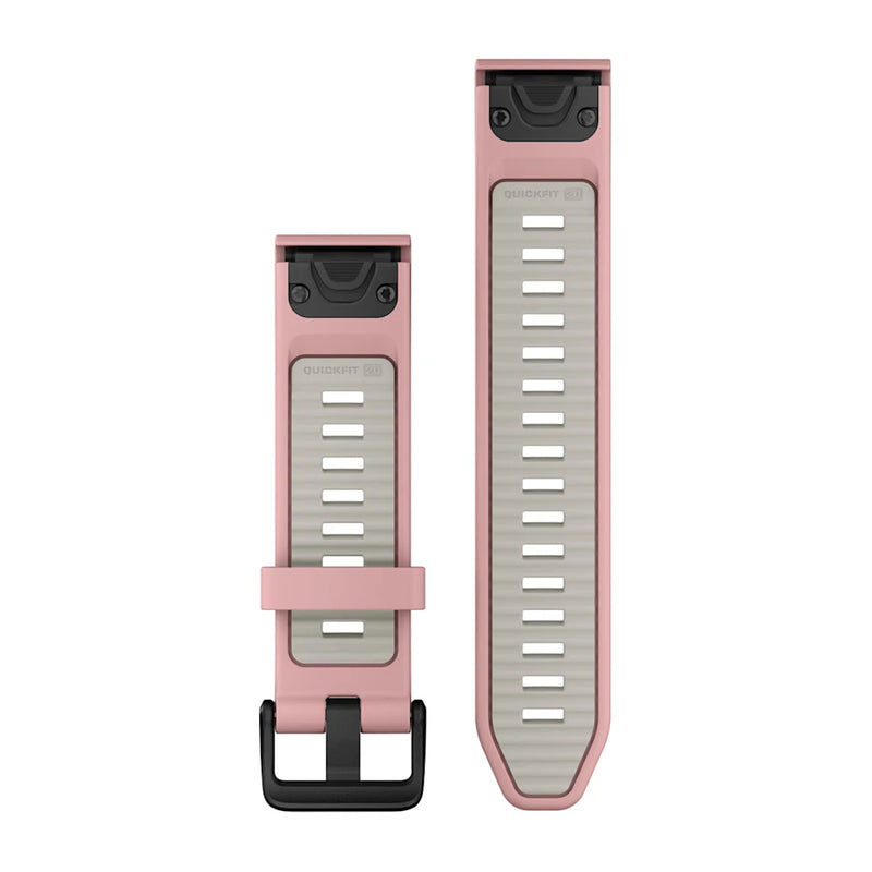 QuickFit Watch Strap, 20mm - Dust Rose/Fog Grey Silicone