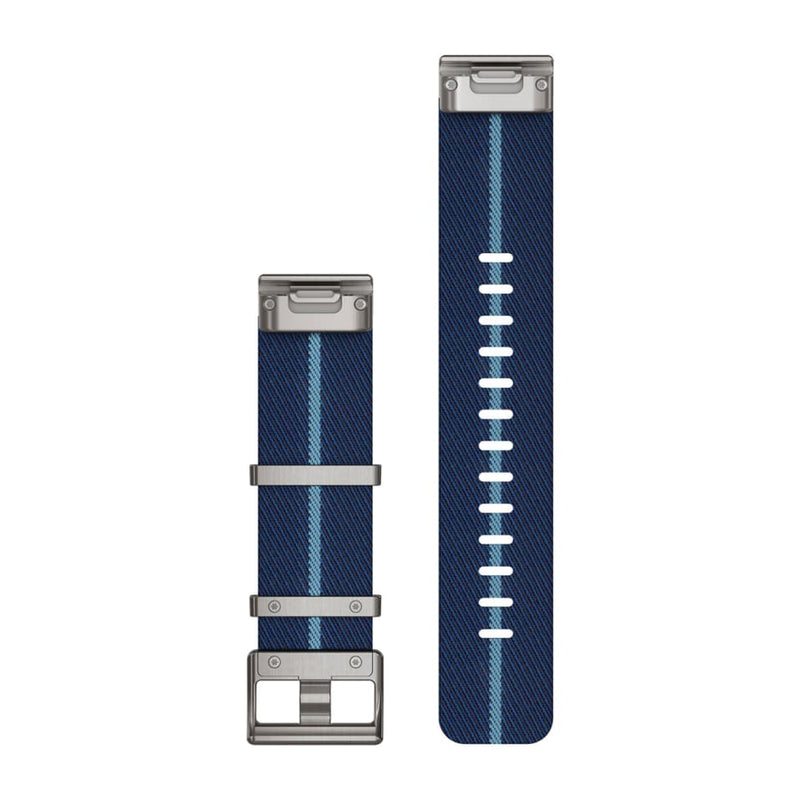 QuickFit Watch Strap, 22mm - Indigo Striped Jacquard Nylon Strap