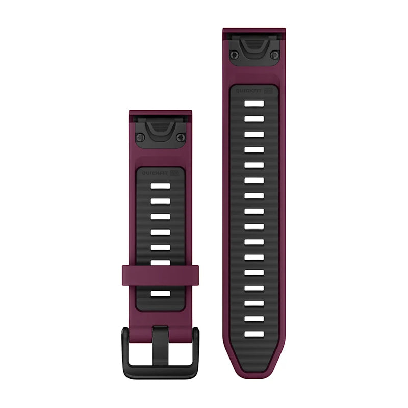 QuickFit Watch Strap, 20mm - Merlot/Graphite Silicone