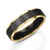 Yellow Gold & Zirconium Stripe Wedding Ring