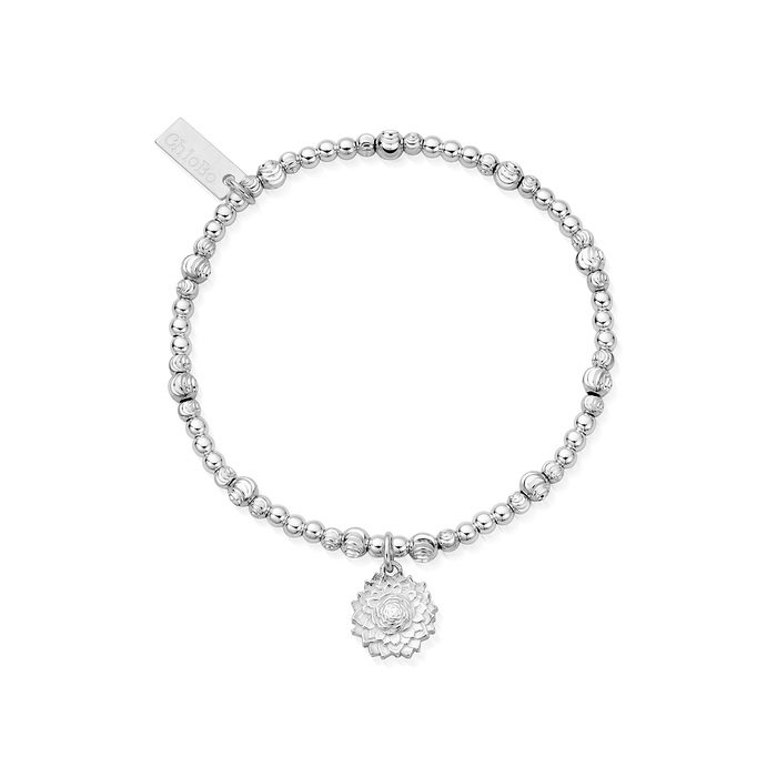 Cute Sparkle Sunflower Bracelet - Silver - SBCS3200