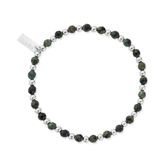 Men's Kambaba Jasper Ball Bracelet - Silver - SBKJBM