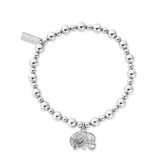 Mini Small Ball Elephant Bracelet - Silver - SBMSB534