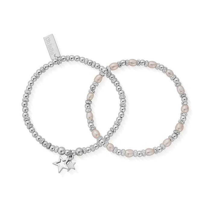 Children's Lifelong Magic Set of 2 Bracelets - Pearl/Silver - CSBSETMAGIC15