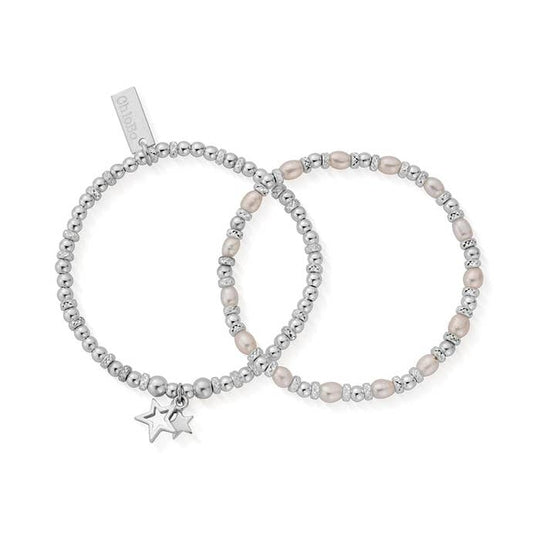 Children's Lifelong Magic Set of 2 Bracelets - Pearl/Silver - CSBSETMAGIC15