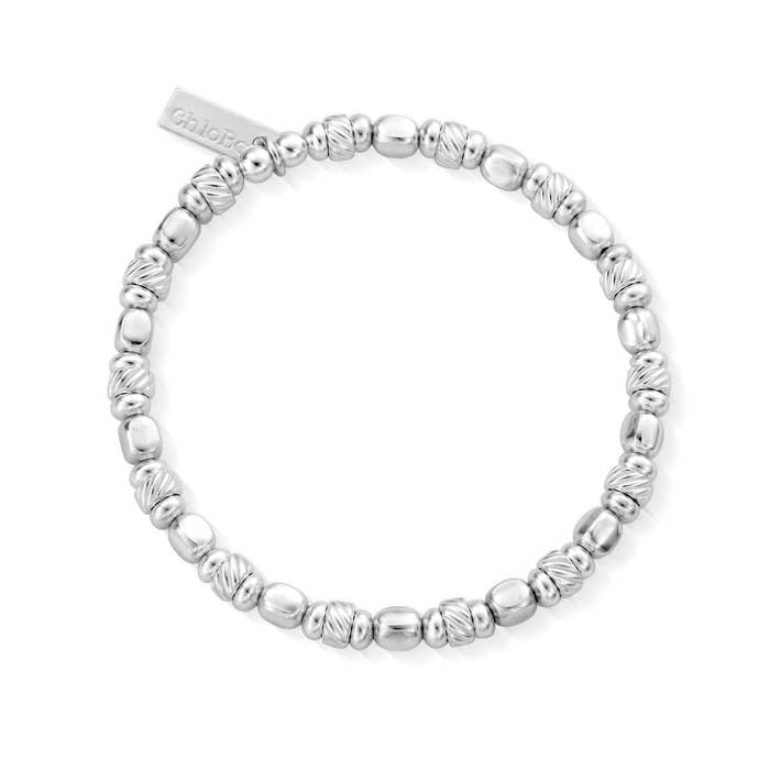 Twisted Cube Bracelet - Silver - SBTCUBE