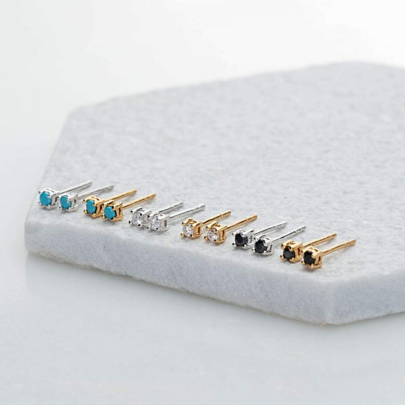 Teeny Tiny Stud Earrings - Gold