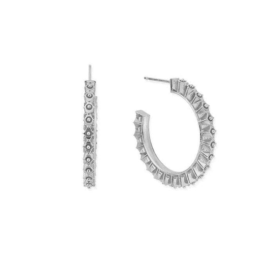 Moonbeam Hoop Earrings - Silver - SEH3192