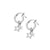 Double Star Small Hoop Earrings - Silver - SEH738