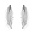 Cuff Feather Earrings - Silver - SEST728
