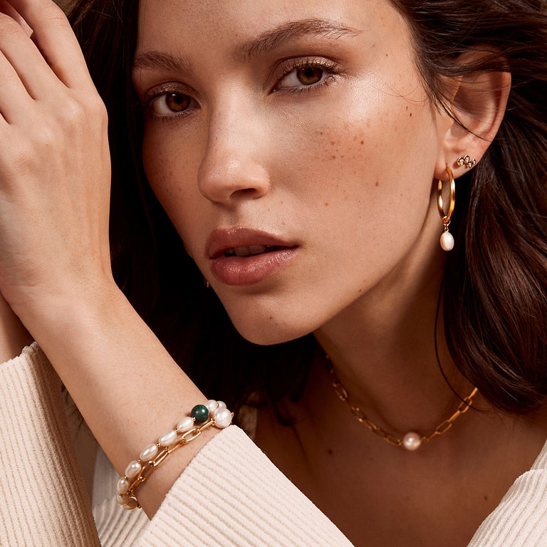 Celestial Single Pearl Bracelet - Gold - 56117YWTB