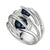 Hooked Black Pearl Ring - Silver
