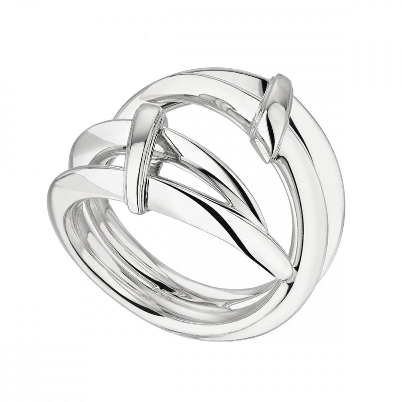 Sabre Deco Twist Ring - Silver