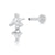 Diamond Silhouette Flat Back Earring (Single Earring) - Silver - SPS-35