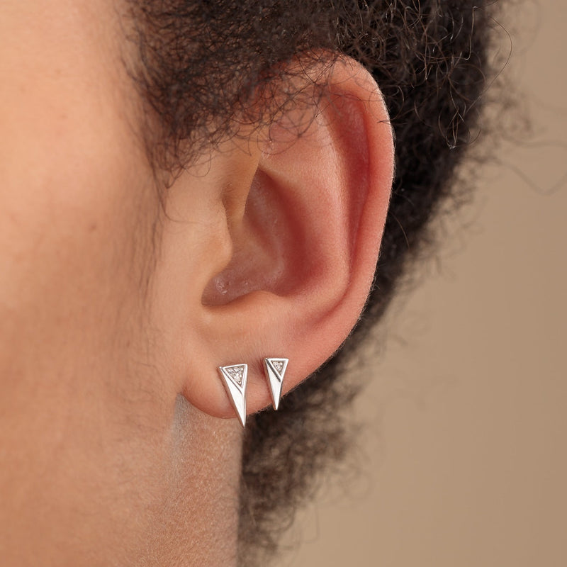 Rebel Mismatched Stud Earrings - Silver - SPS-201a