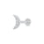 Sparkling Crescent Moon Flat Back Earring (Single Earring) - Silver - SPS-47a