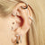 Sparkling Crescent Moon Flat Back Earring (Single Earring) - Silver - SPS-47a