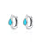 Turquoise Teardrop Huggie Hoop Earrings - Silver - SPS-382