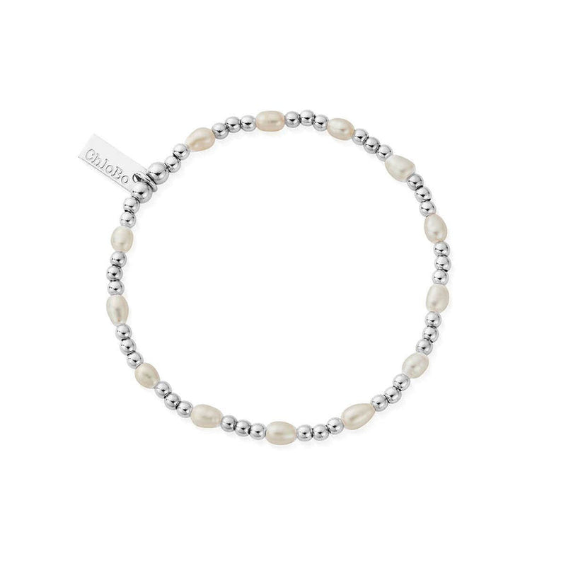 Cute Charm Pearl Bracelet - Silver - SBRPCC