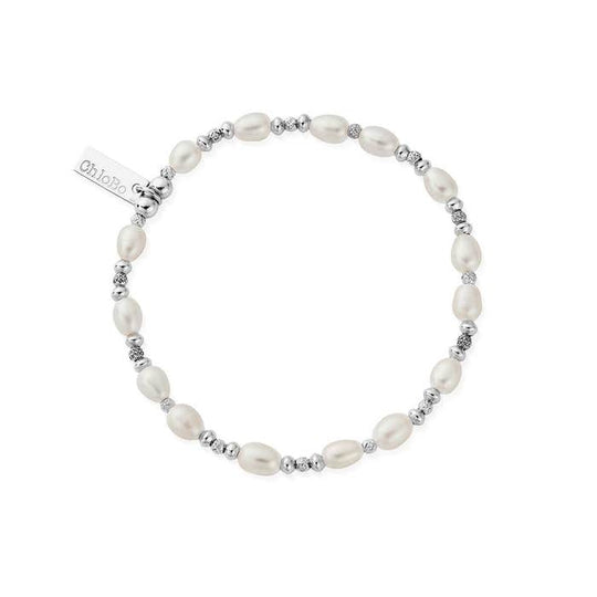 Sparkle Pearl Bracelet - Silver - SBSPFB