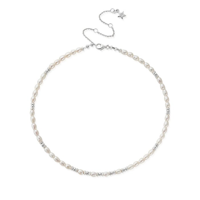 Pearl Choker Necklace - Silver - SNPCHOKER