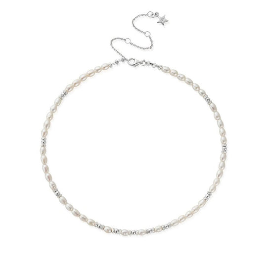 Pearl Choker Necklace - Silver - SNPCHOKER