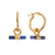 Sodalite T-Bar Hoop Earrings - Gold - GEH3397