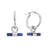 Sodalite T-Bar Hoop Earrings - Silver - SEH3396