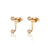 Sparkle Dot Ear Jacket Stud Earrings - Gold - SPG-233a