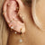 Sparkling Crescent Moon Flat Back Earring (Single Earring) - Gold - SPG-47a