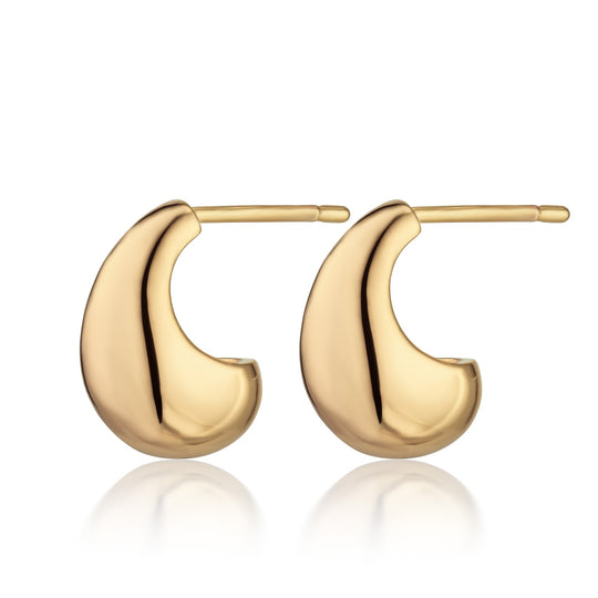 Teardrop Stud Earrings - Gold - SPG-186