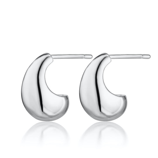 Teardrop Stud Earrings - Silver - SPS-186