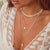 Bobble Chain Heart in Feather Necklace - Rose Gold - RNBB597