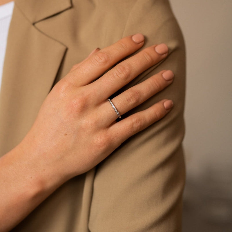 Milano CZ Stacking Ring - Silver