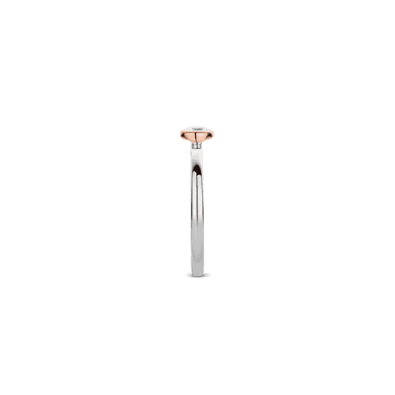 Solitaire Ring - Silver/Rose Gold