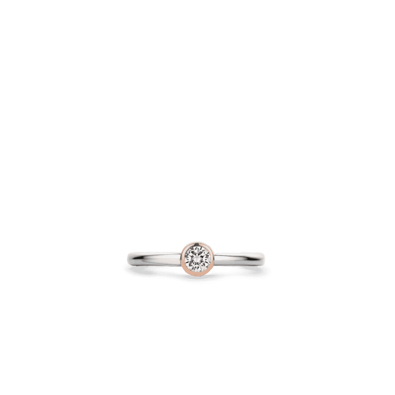 Solitaire Ring - Silver/Rose Gold