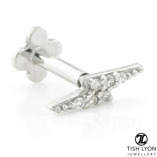 Lightning Bolt Internal Labret - White Gold - TLTRA6-9K-W-1.2-6