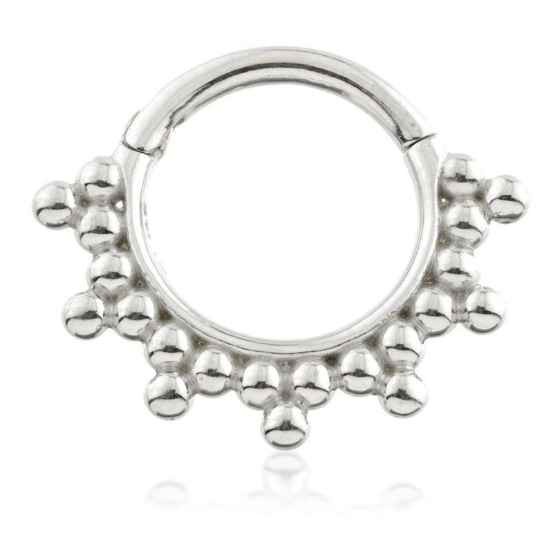 Tribal Ball Hinge Ring - 9ct White Gold - TLMR48-9K-W-1.2-8