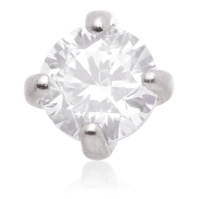 Internal Prong Set Gem Attachment - 14ct White Gold - TLQ103-14K-W-CR-2.5