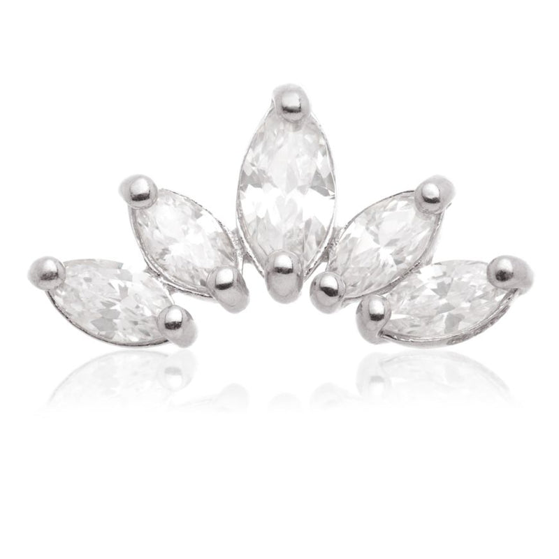 Internal Marquise Crescent Gem Attachment - 14ct White Gold - TLQ106-14K-W